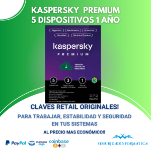 kaspersky Premium 5 dispositivos 1 año