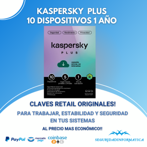 Kaspersky Plus 10 dispositivos 1 año